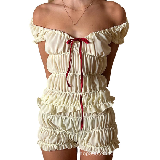 Damen Off-Shoulder Sommeroverall R&B