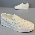 Damen Komfortable Slip-On Sneakers mit funkelnden Applikationen R&B