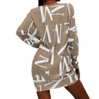 Damen stilvolles Minikleid mit auffälligem Schriftzug R&B
