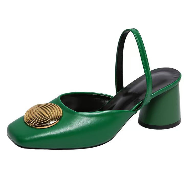 Damen Slingback-Highheels mit dekorativem Schmuckdetail R&B
