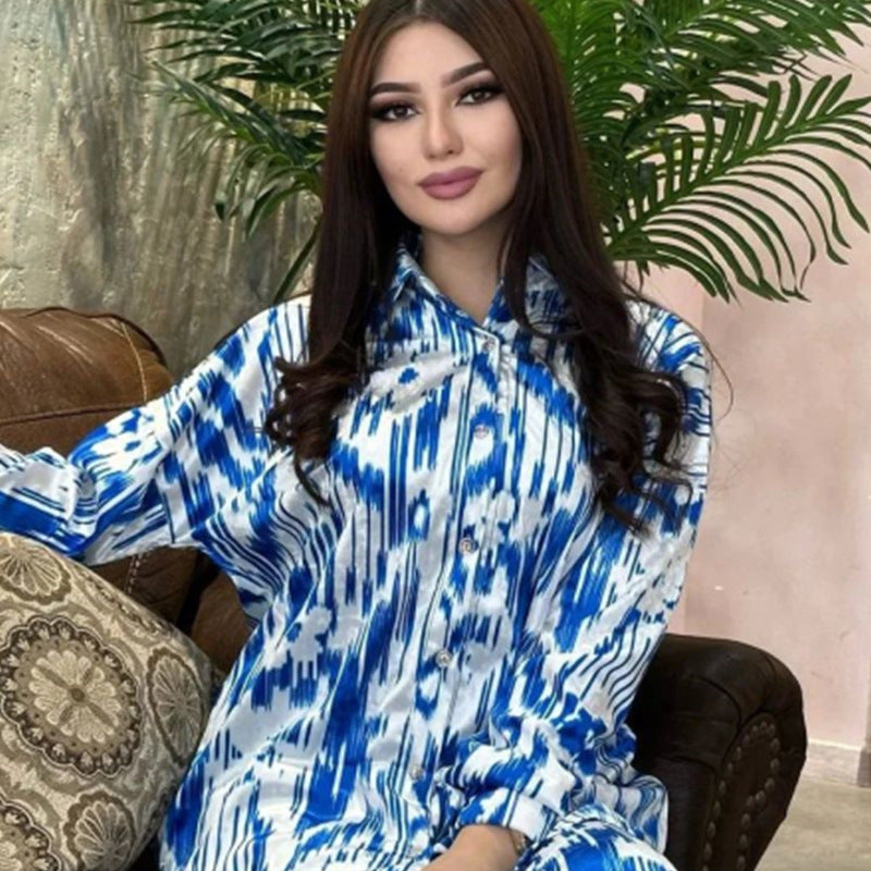 Damen Eleganter und luftiger Kaftan mit floralem Muster R&B
