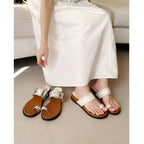 Damen trendige Sandalen mit dekorativer Metall-Applikation