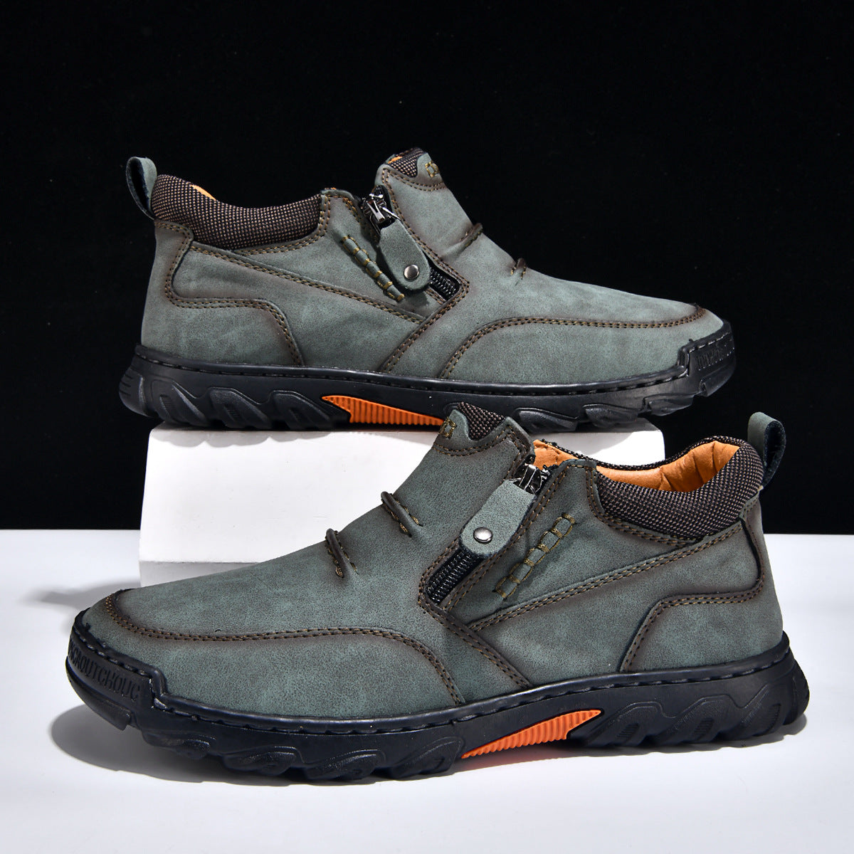 Herren Bequeme und elegante Stiefeletten mit Reißverschluss R&B