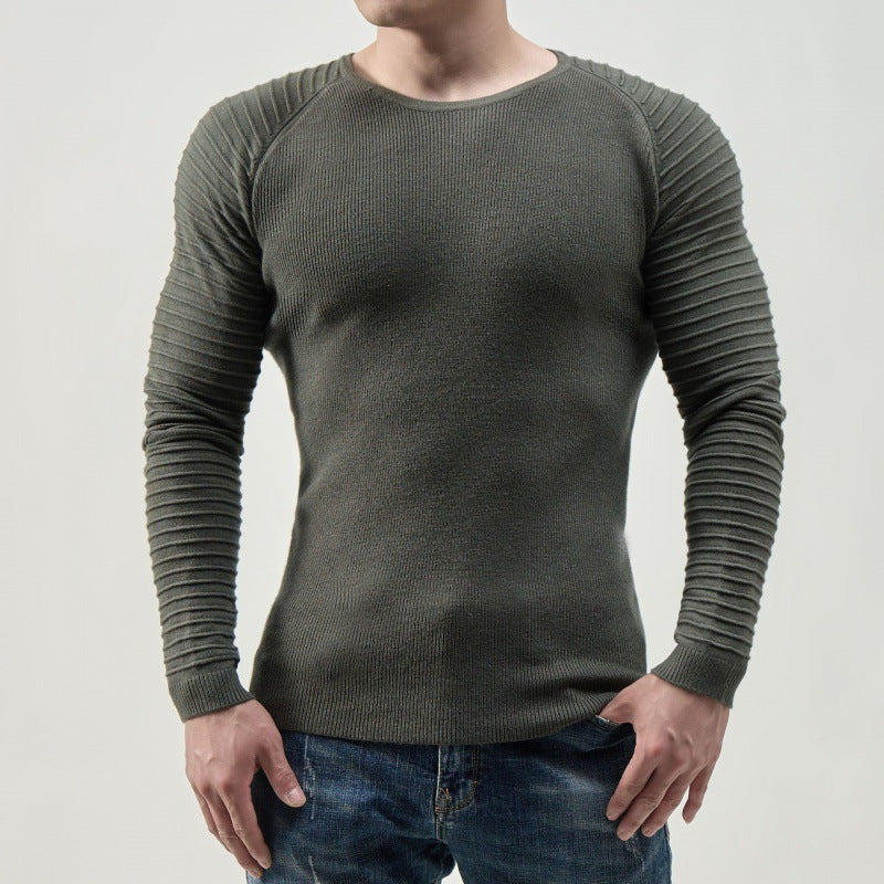 Herren Langärmliges T-Shirt mit modernen Rippstrukturen und körperbetonter Passform R&B