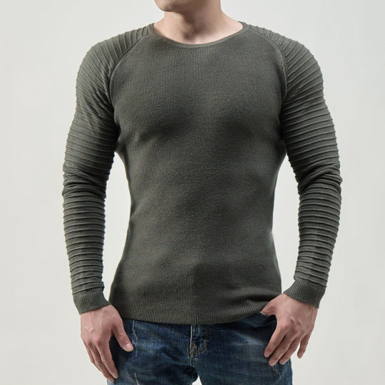 Herren Langärmliges T-Shirt mit modernen Rippstrukturen und körperbetonter Passform R&B