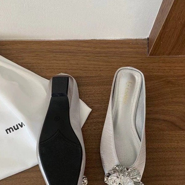 Damen elegante Ballerina-Pumps mit funkelndem Blumenakzent R&B