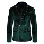 Herren Samtanzug mit goldenen Details und klassischem Revers R&B