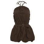 Damen Raffinierter Overall mit Rüschendetails und Taillengürtel R&B