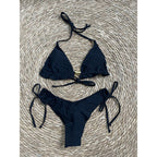 Damen Triangel-Bikini mit verspieltem Rüschenelement und verstellbaren Trägern R&B