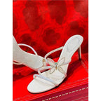 Damen elegante Sandalen mit schimmernder Schmetterlingsverzierung R&B
