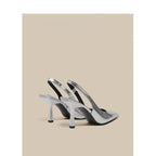 Damen Slingback High Heel Pumps mit elegantem metallic Finish R&B