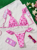 Damen Triangel-Bikini mit verspielten Rüschendetails R&B