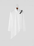 Damen nan asymmetrisches Longsleeve aus Feinstrick mit Stehkragen, diagonalem Saum und verstellbarem Schulterriemen R&B
