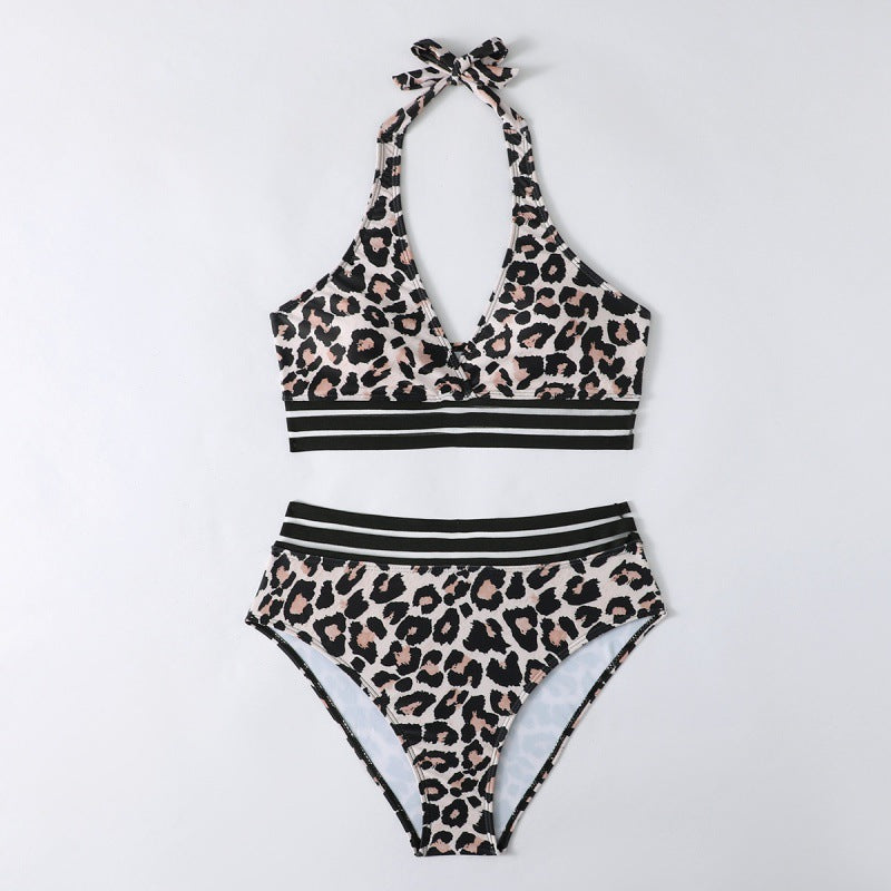 Damen Triangel-Bikini-Set mit sportlichem Streifenmuster R&B