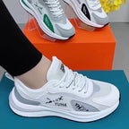 Damen modische und atmungsaktive Sneakers mit flexiblem Obermaterial