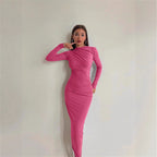 Damen Elegantes Wickelkleid mit langen Ärmeln und figurbetonendem Schnitt R&B