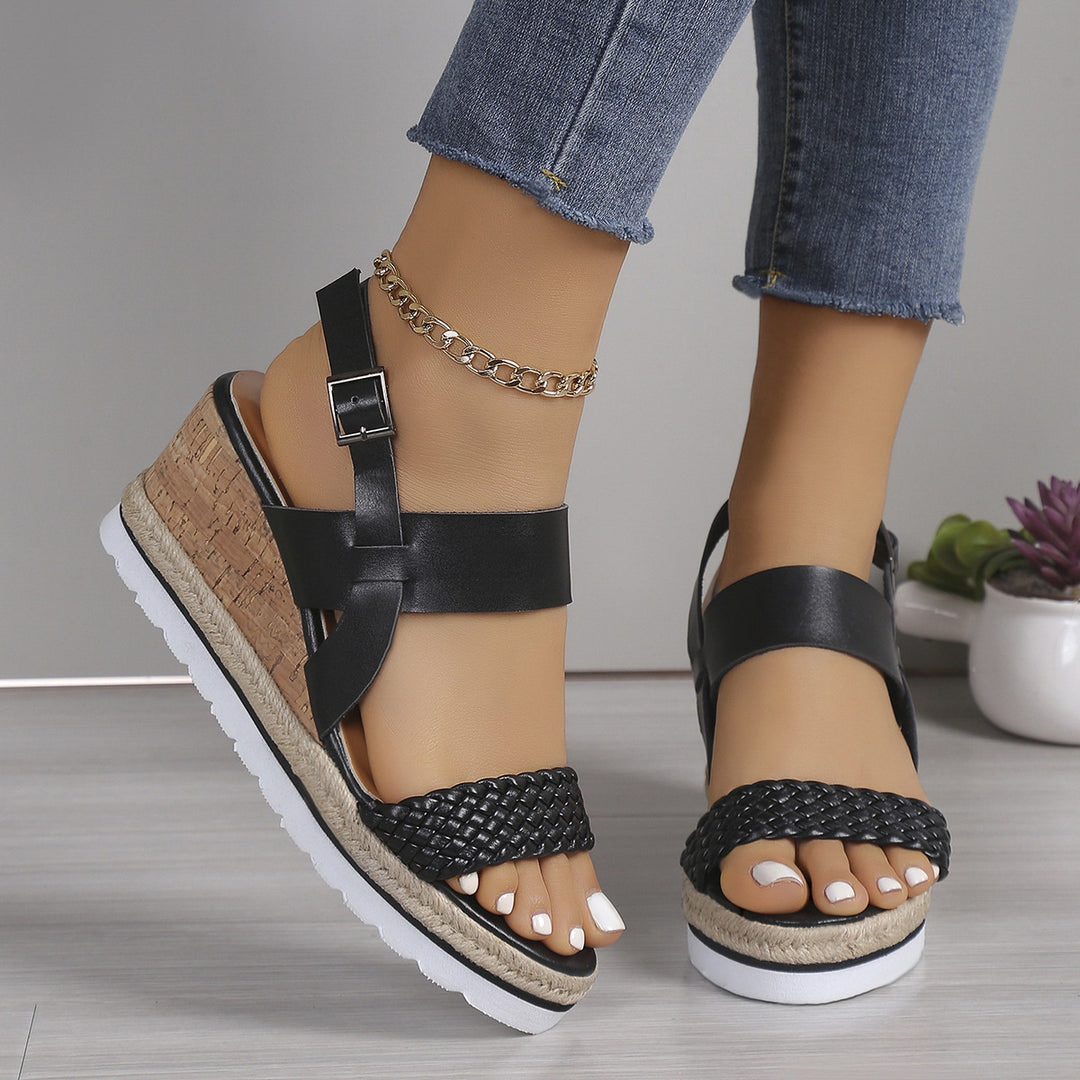 Damen Wedge-Sandaletten mit raffiniertem Flecht-Design und komfortablem Fußbett R&B