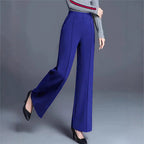 Damen Hochtaillierte Palazzo-Hose mit seitlichen Falten R&B