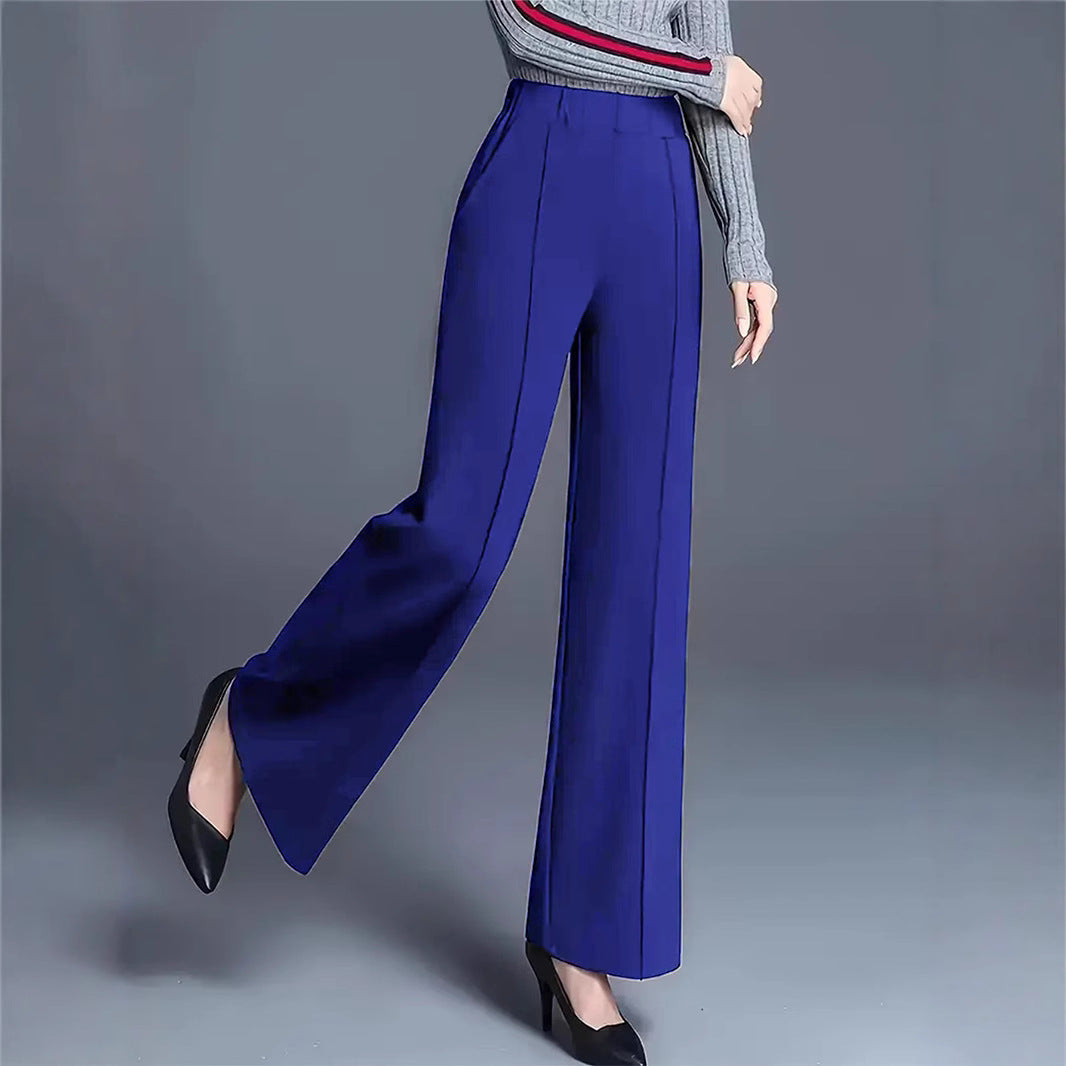 Damen Hochtaillierte Palazzo-Hose mit seitlichen Falten R&B