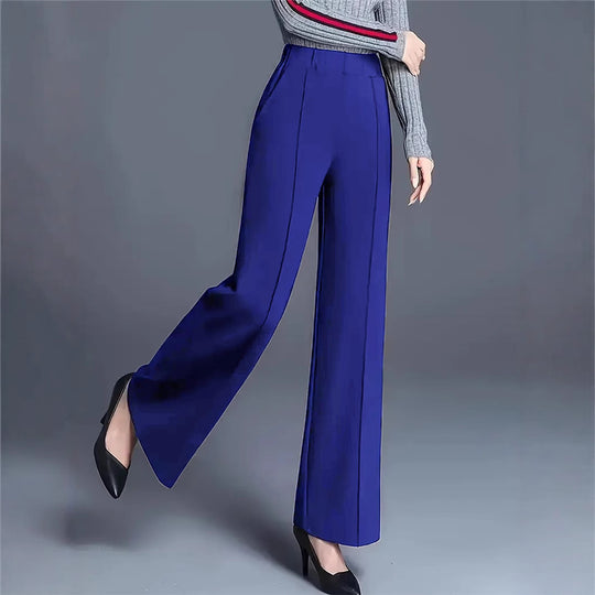 Damen Hochtaillierte Palazzo-Hose mit seitlichen Falten R&B