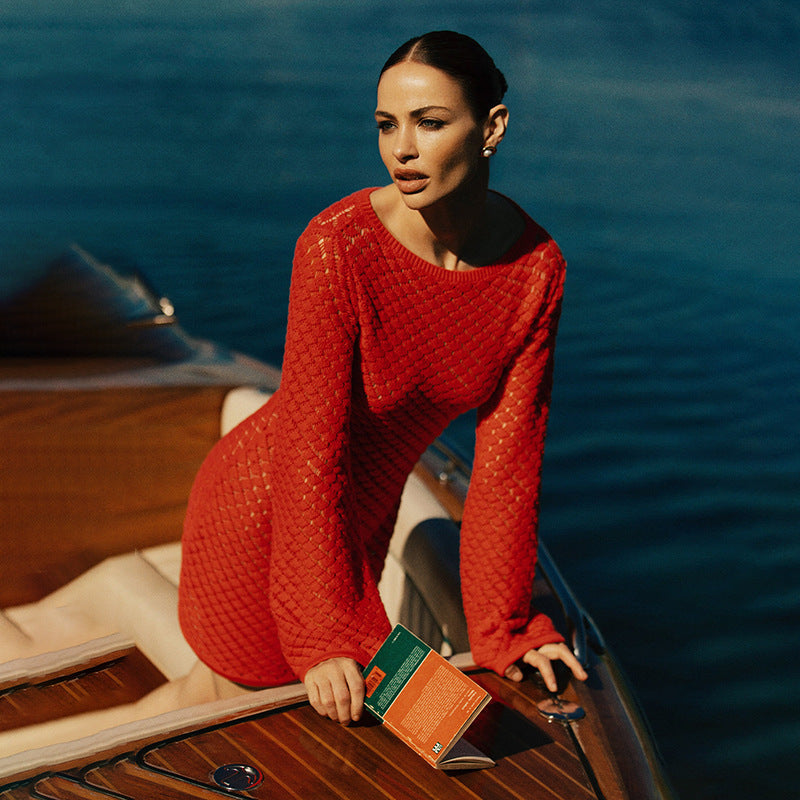Damen modischer Häkel-Strandkleid R&B