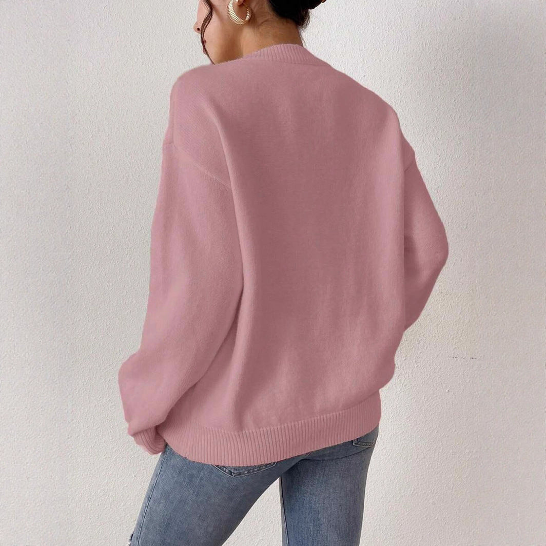 Damen Strickpullover mit Herzoptik und lässigem Schnitt R&B