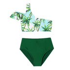 Damen Einseitiger Bikini mit floralem Design und hohem Taillenschnitt R&B