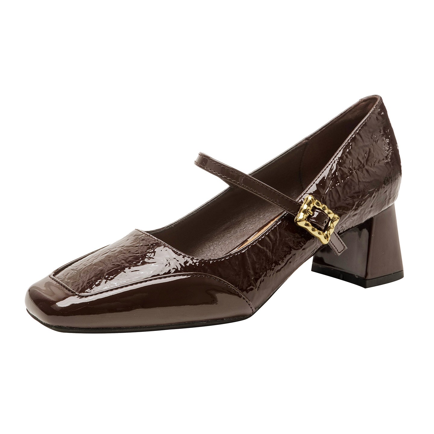 Damen elegante Mary Jane Pumps mit quadratischer Schuhspitze und modischem Riemen