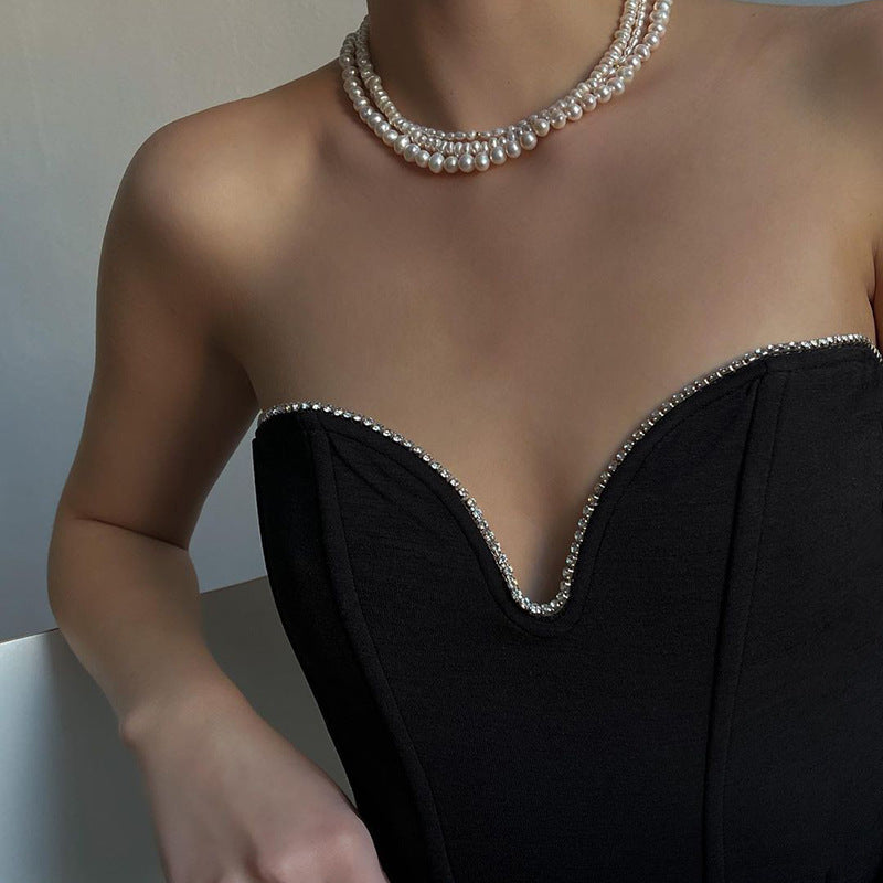 Damen Bustier-Oberteil mit herzförmigem Ausschnitt und elegantem Glamour R&B