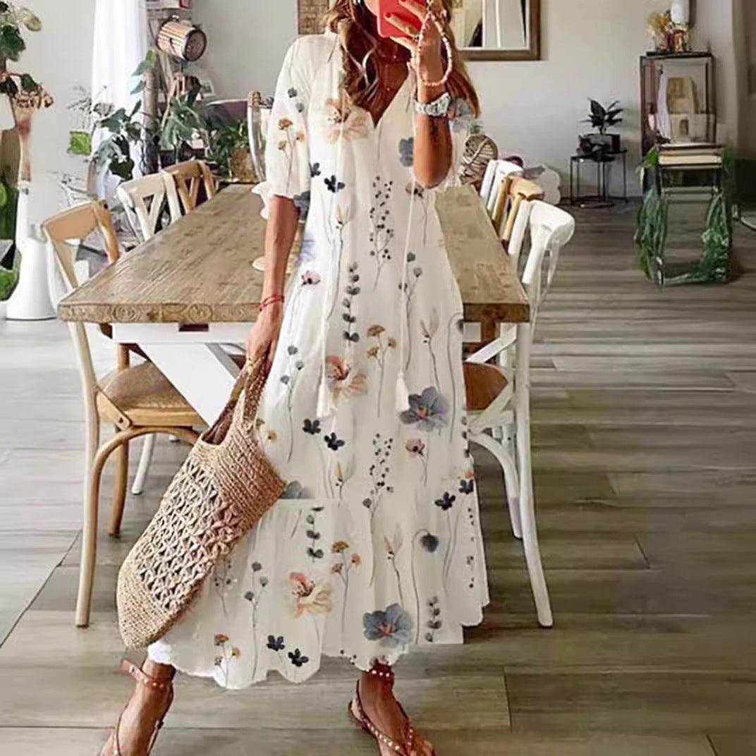 Damen Blütenverziertes Maxikleid R&B