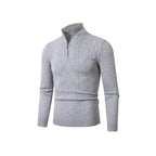 Herren Strickpullover mit modernem Zopfmuster und hohem Stehkragen R&B