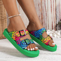 Damen modische Freizeitsandalen mit buntem Blumenmuster R&B