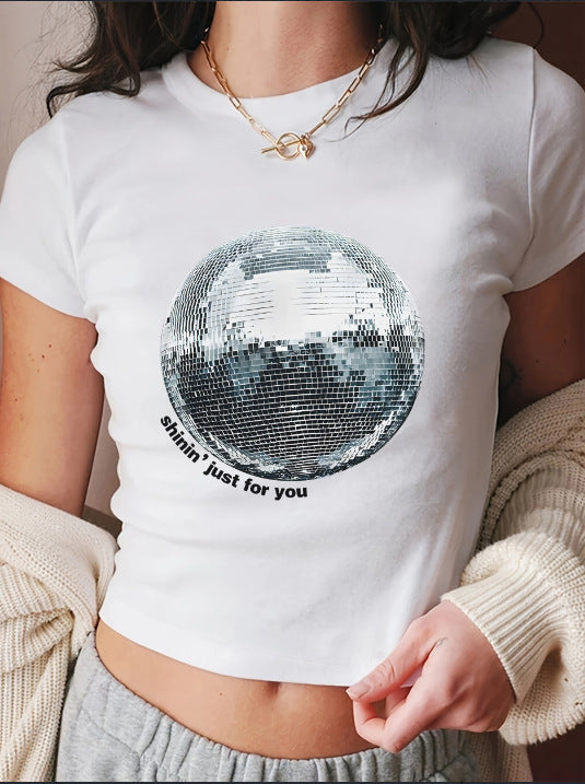 Damen Crop-T-Shirt mit kreativen Schleifen-Details R&B