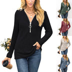 Damen Strickpullover mit modernem Reißverschluss