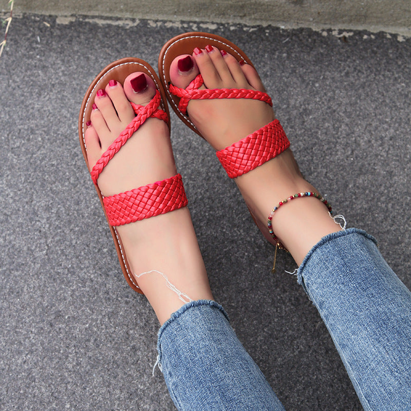 Damen geflochtene Sandalen R&B