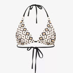 Damen Triangel-Bikini mit verstellbaren Trägern und geometrischem Muster R&B