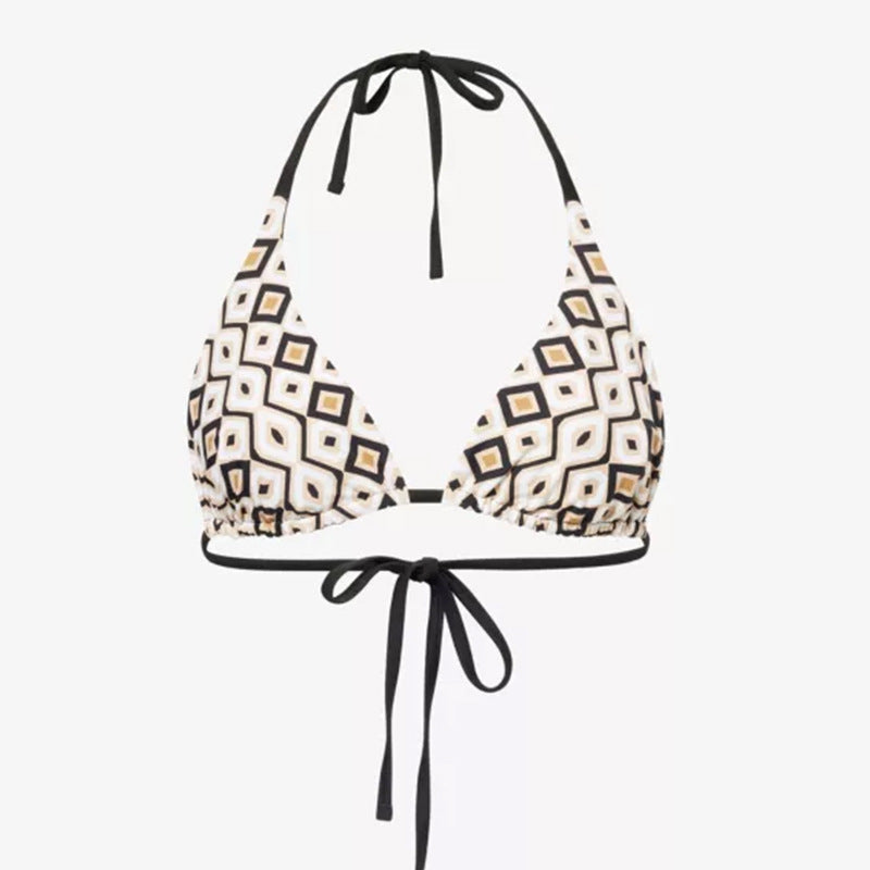 Damen Triangel-Bikini mit verstellbaren Trägern und geometrischem Muster R&B