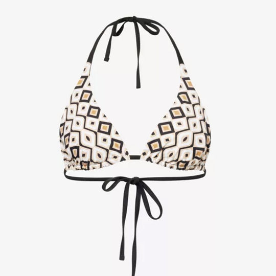 Damen Triangel-Bikini mit verstellbaren Trägern und geometrischem Muster R&B