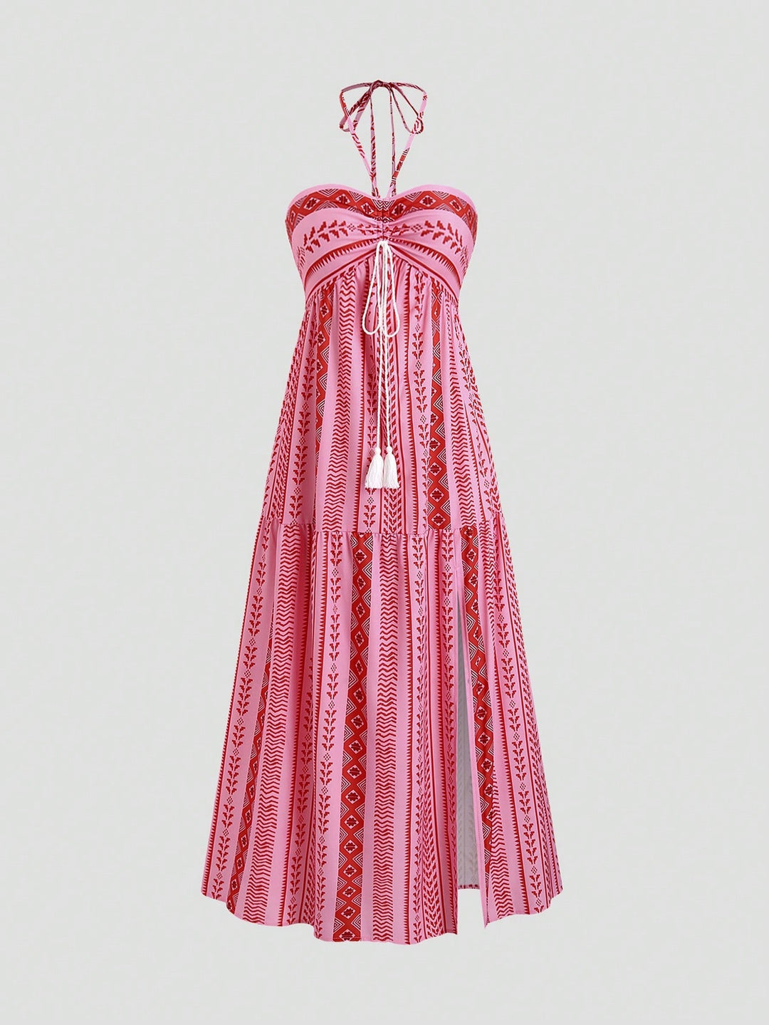 Damen Boho Maxikleid mit Trägern R&B