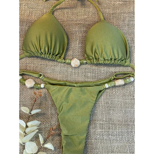 Damen Triangel-Bikini mit eleganten Verzierungen R&B