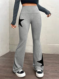Damen legere Bootcut-Leggings mit Sternen-Motiv R&B