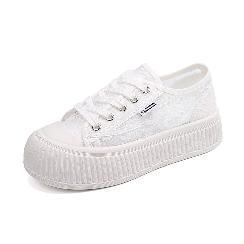 Damen Sneaker mit transparenter Spitze und extrahoher Sohle R&B