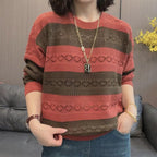 Damen Strickpullover mit modischem Lochmuster und lässigem Schnitt R&B