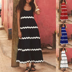 Damen Maxikleid mit Wellenmuster und weitem Schnitt R&B