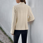 Damen elegante und lässige Jacke mit Stehkragen und praktischen Taschen R&B
