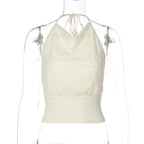 Damen Halter-Top mit raffiniertem Stoffmix R&B