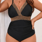 Damen Eleganter Badeanzug mit verziertem Bund R&B