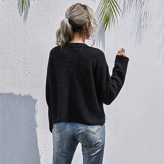 Damen lässiger Strickcardigan mit Knopfdetails und weit geschnittenen Ärmeln R&B