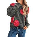 Damen Strickpullover mit kreativem Herzmotiv und weichem Material R&B