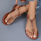 Damen Zehentrenner-Sandalen mit dekorativem Anhänger und rutschfester Sohle R&B